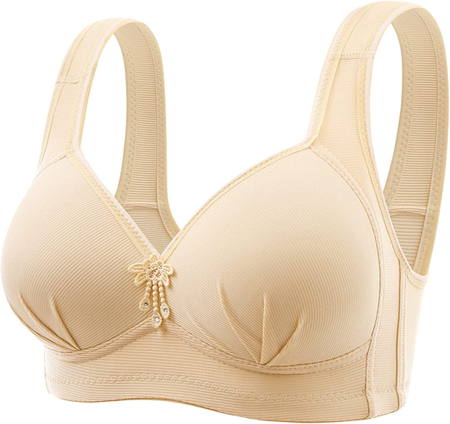 Women'S Bras Wireless Full Coverage Lace Bras plus Size Minimizer Non Padded Comfort Soft Bra Everday Bras S-beige / 42B-C