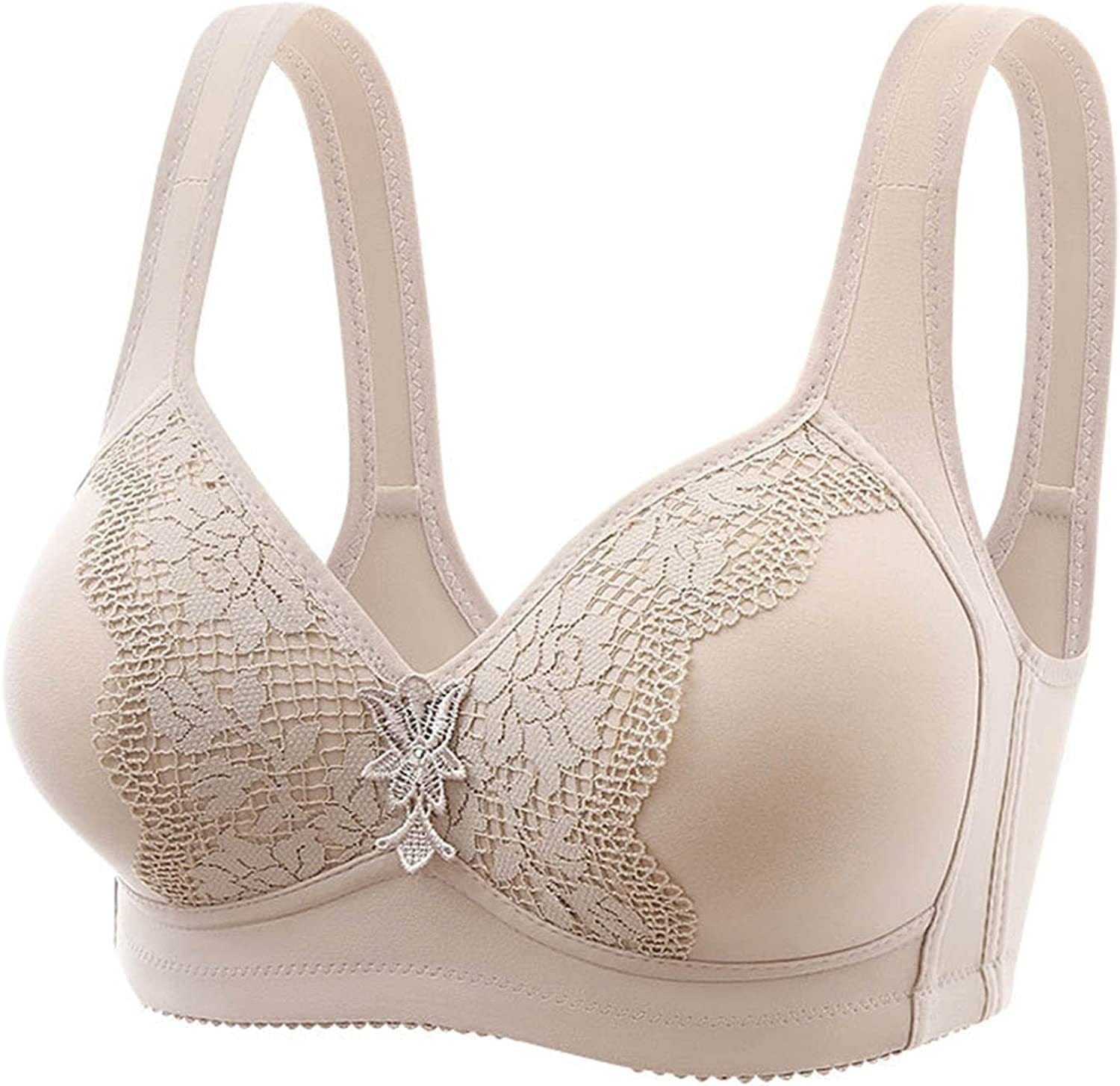 Women'S Bras Wireless Full Coverage Lace Bras plus Size Minimizer Non Padded Comfort Soft Bra Everday Bras R-white / 38B-C