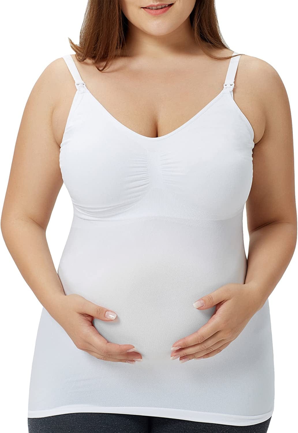Women'S Breast Feeding Tops,Maternity Nursing Cami with Build in Shelf Bra 3Pack