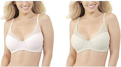 Women'S Breathable Luxe Full Coverage Padded Underwire Bra 75291 Sheer Quartz/Coconut White / 40C