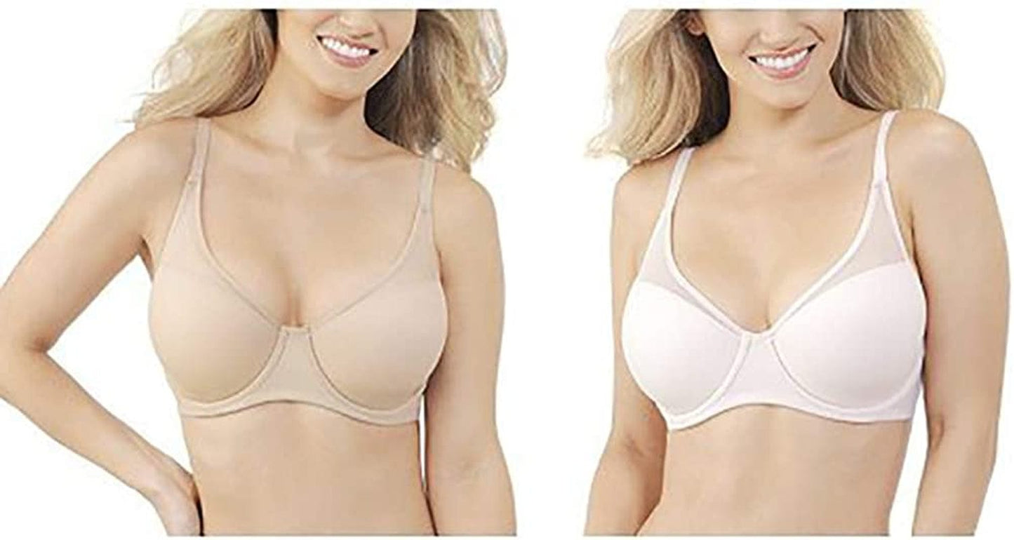Women'S Breathable Luxe Full Coverage Padded Underwire Bra 75291 Honey Beige/Sheer Quartz / 36DD