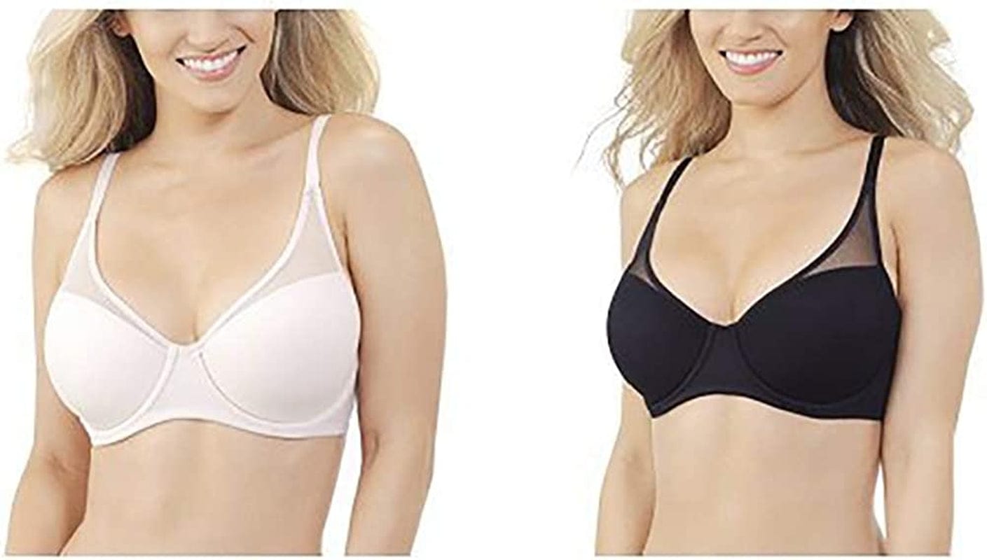 Women'S Breathable Luxe Full Coverage Padded Underwire Bra 75291 Sheer Quartz/Midnight Black / 34B