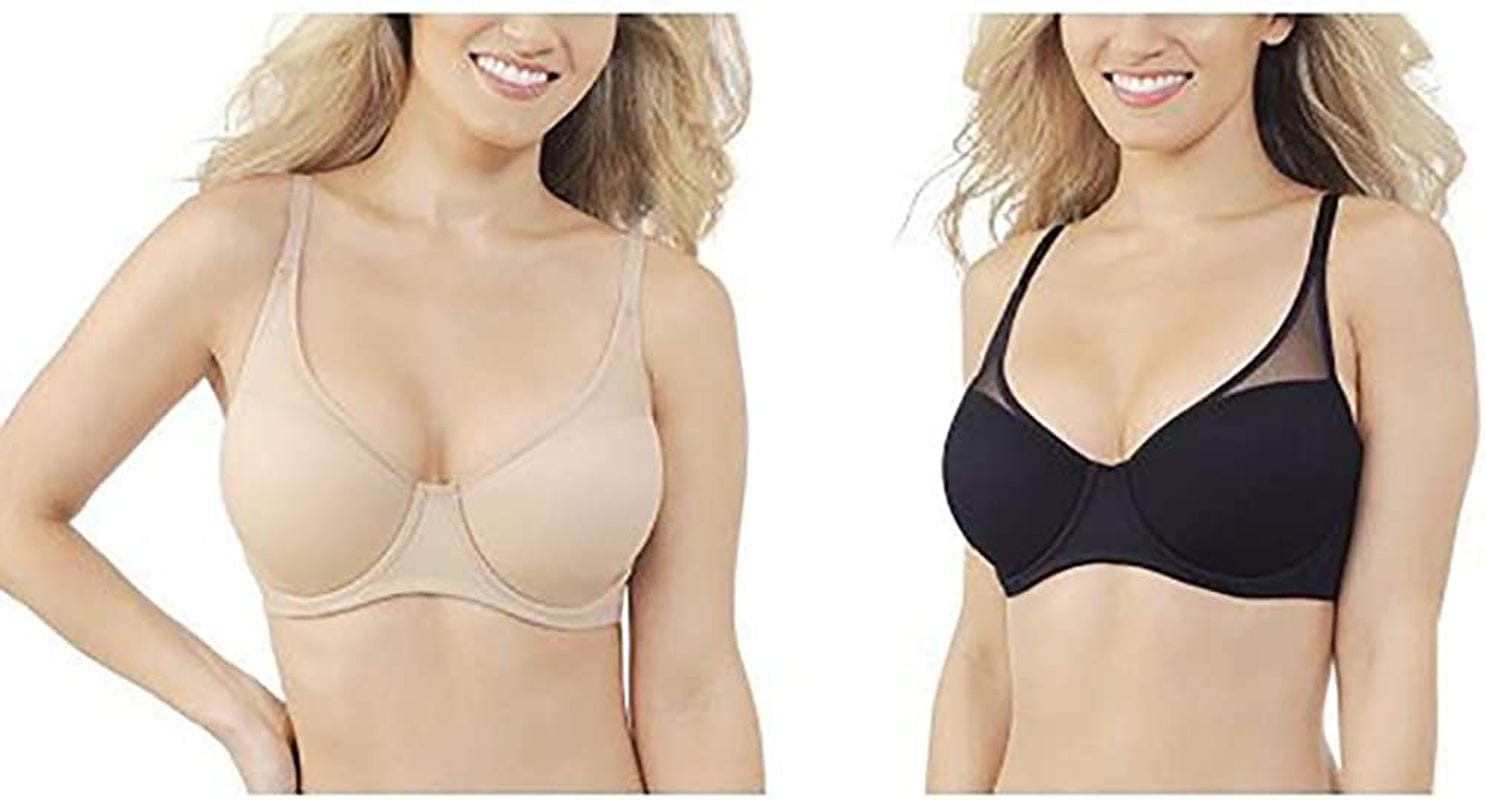 Women'S Breathable Luxe Full Coverage Padded Underwire Bra 75291 Honey Beige/Midnight Black / 34C