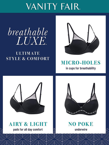 Women'S Breathable Luxe Full Coverage Padded Underwire Bra 75291