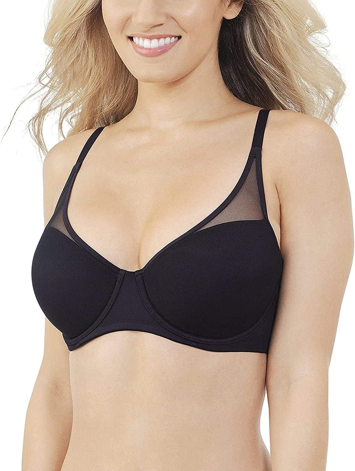 Women'S Breathable Luxe Full Coverage Padded Underwire Bra 75291 Midnight Black / 40DD