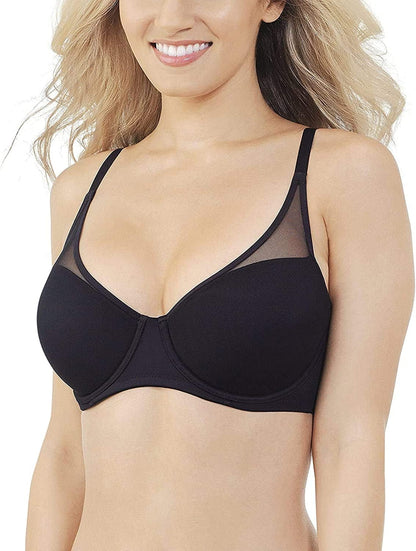 Women'S Breathable Luxe Full Coverage Padded Underwire Bra 75291 Midnight Black / 40DD