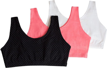 Women'S Built up Tank Style Sports Bra Pin Dot/Popsicle Pink/White / 36