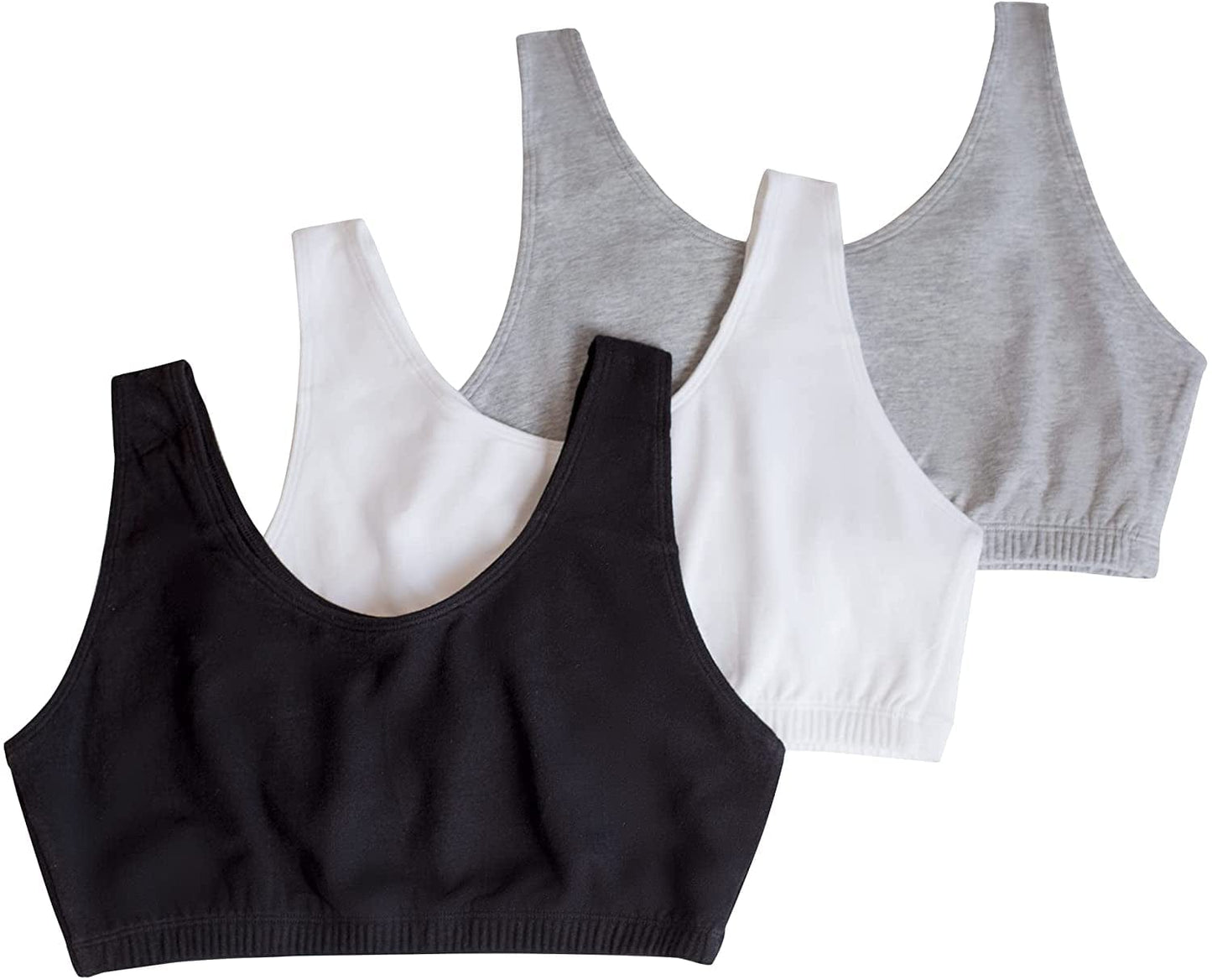 Women'S Built up Tank Style Sports Bra Black/White/Heather Grey / 36
