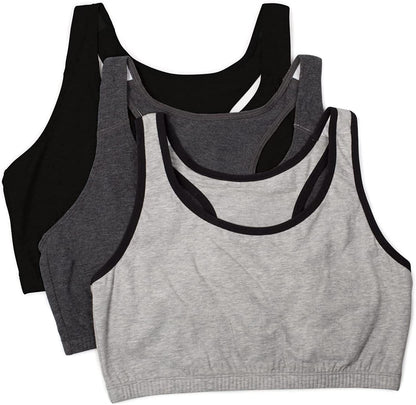 Women'S Built up Tank Style Sports Bra Heather Grey With Black/Charcoal/Black / 44