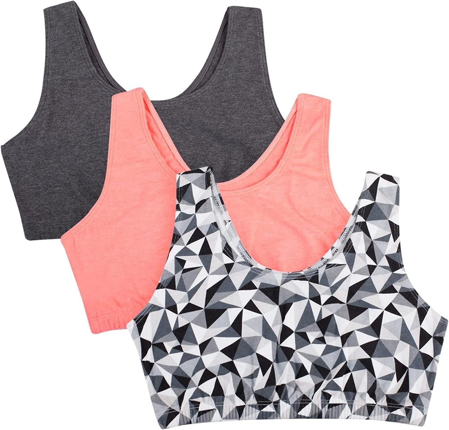 Women'S Built up Tank Style Sports Bra Kaleidescope/Charcoal/Punchy Peach / 44