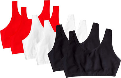 Women'S Built up Tank Style Sports Bra Value Pack Red Hot/White/Black/Red Hot/White/Black 6-pack / 38