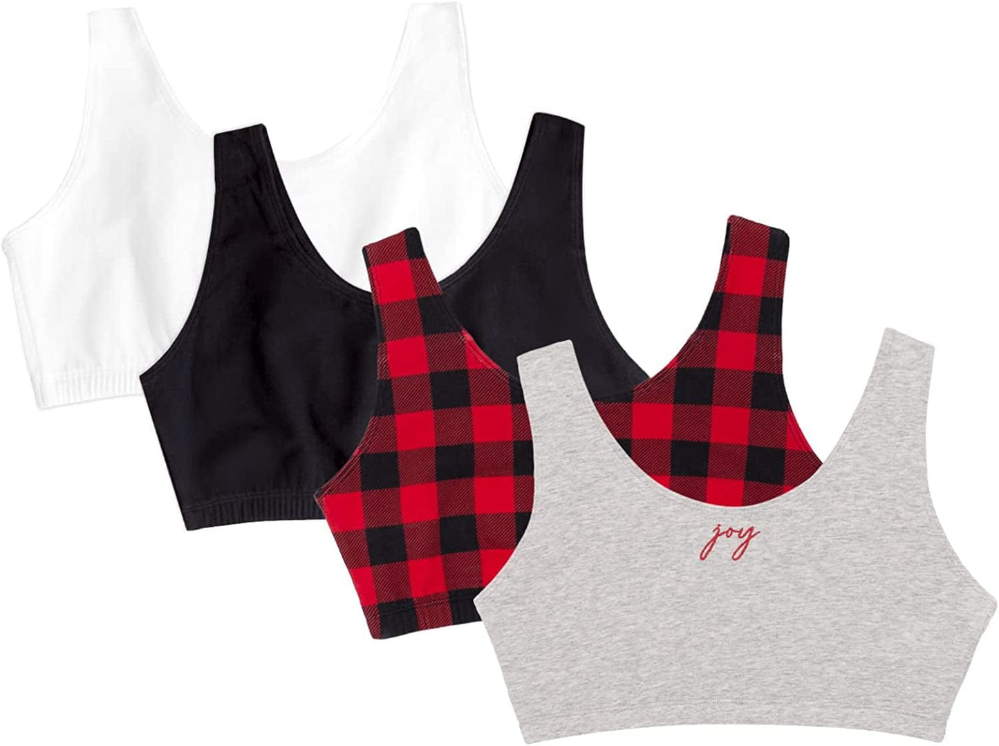 Women'S Built up Tank Style Sports Bra Value Pack Grey/Red Buffalo/Black/White / 40