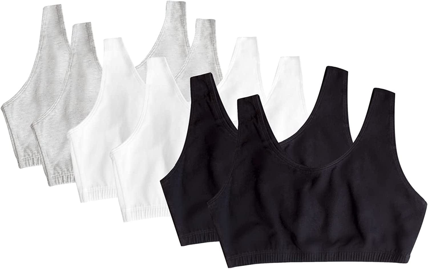 Women'S Built up Tank Style Sports Bra Value Pack Black/White/Heather Grey/Black/White/Heather Grey 6-pack / 40
