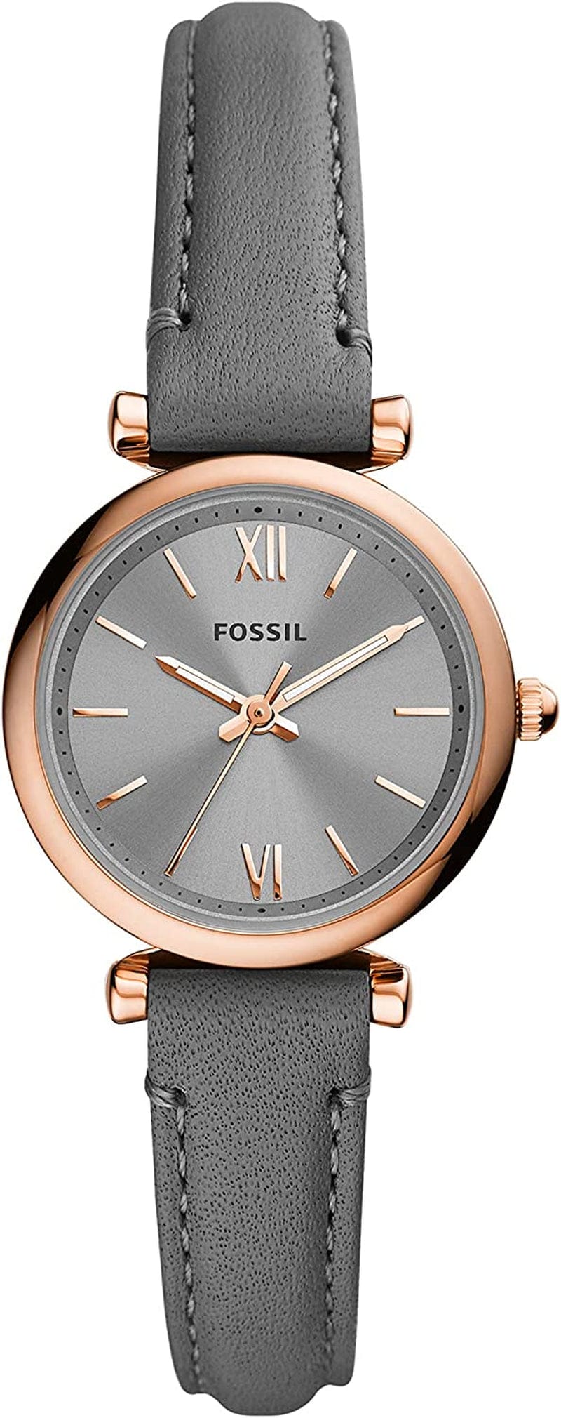 Women'S Carlie Mini Quartz Stainless Steel and Leather Watch Rose Gold/Gray