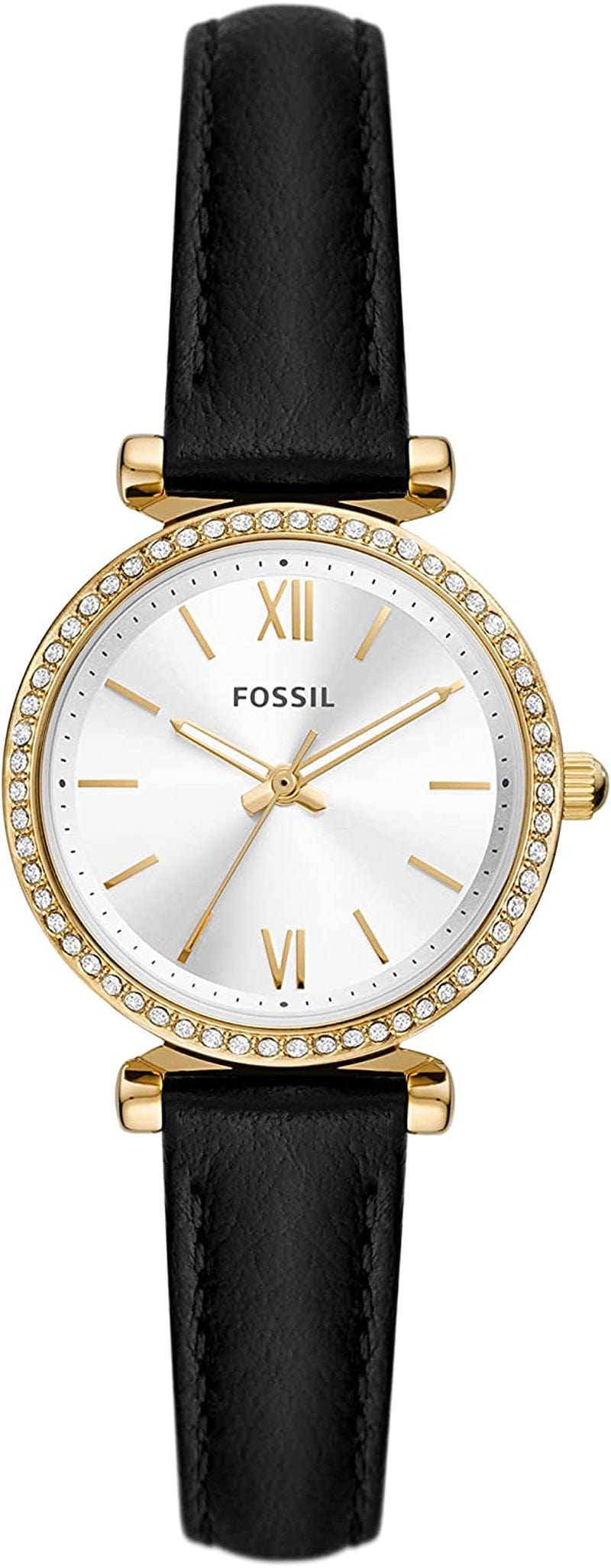 Women'S Carlie Mini Quartz Stainless Steel and Leather Watch Gold/Black
