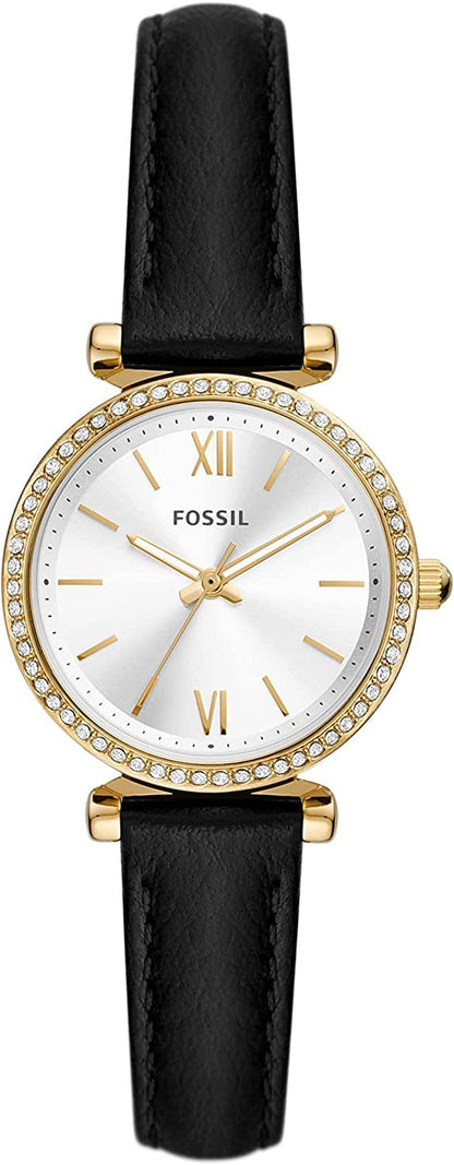 Women'S Carlie Mini Quartz Stainless Steel and Leather Watch Gold/Black