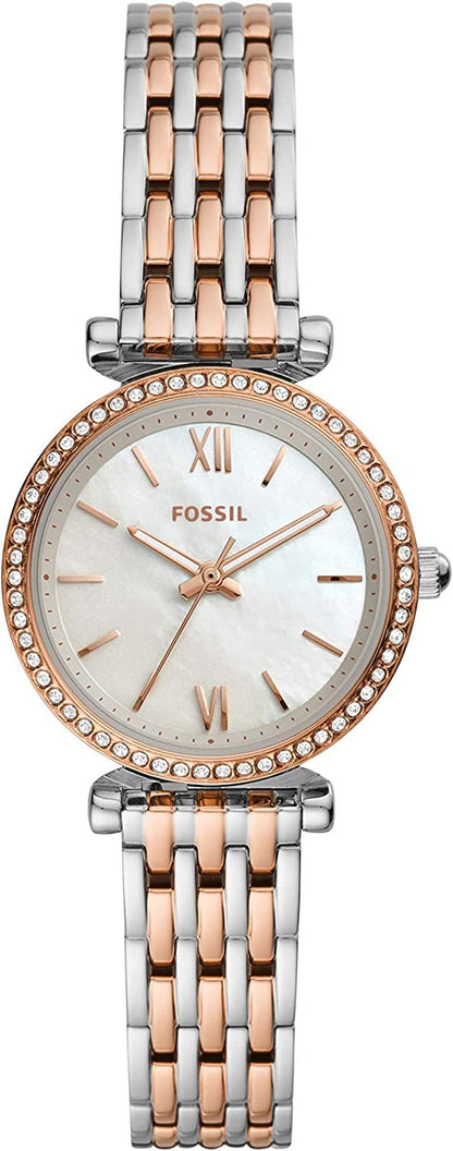 Women'S Carlie Mini Quartz Stainless Steel Dress Watch Rose Gold/Silver Glitz