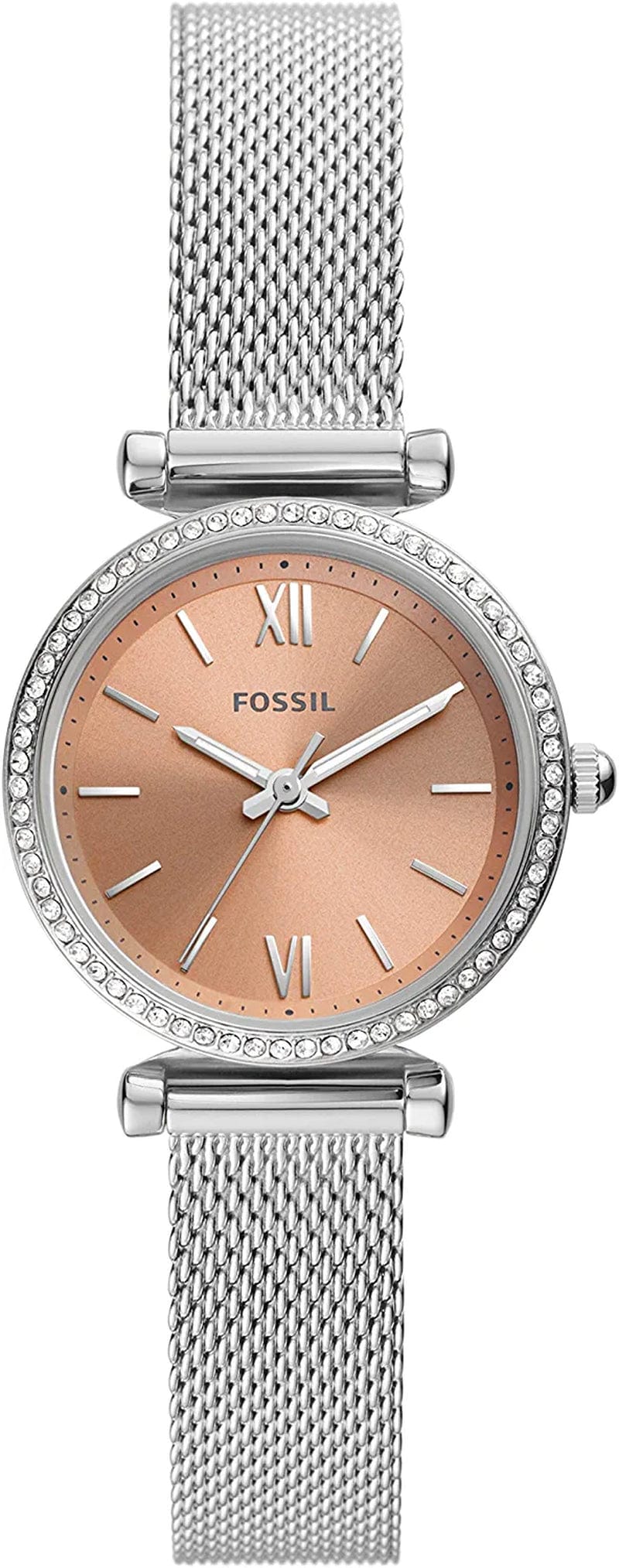 Women'S Carlie Mini Quartz Stainless Steel Dress Watch Silver/Pink
