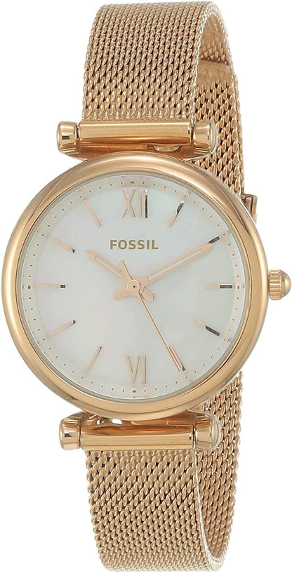 Women'S Carlie Mini Quartz Stainless Steel Dress Watch Rose Gold Mesh