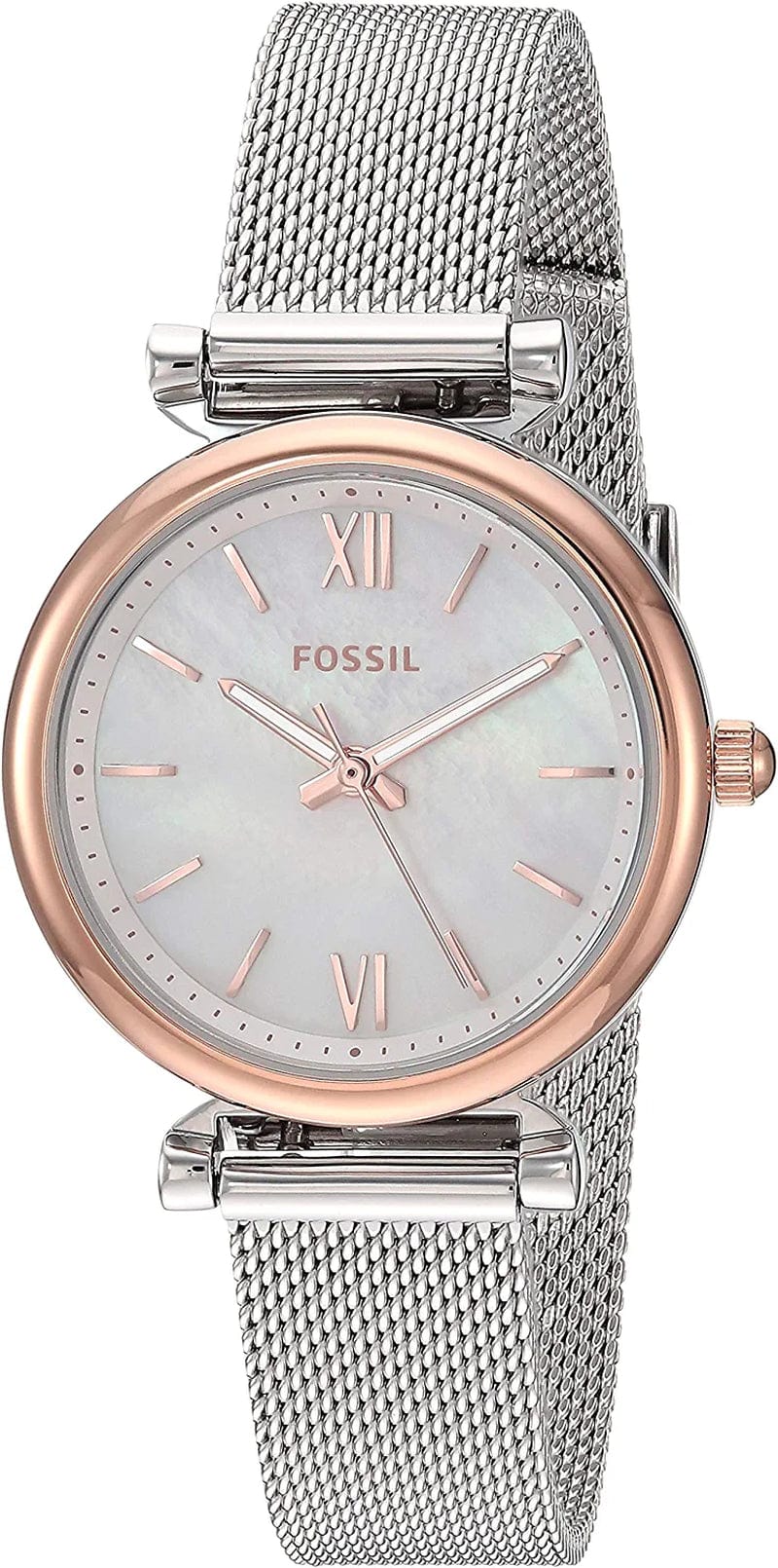 Women'S Carlie Mini Quartz Stainless Steel Dress Watch Rose Gold/Silver Mesh