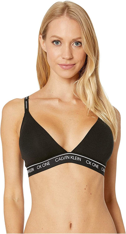 Women'S Ck One Cotton Lightly Lined Triangle Bralette Black / X-Large