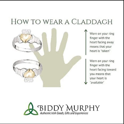 Women'S Claddagh "Maids" Ring Made in Ireland Classic Sterling Silver Traditional Claddagh Design Made in Co. Dublin
