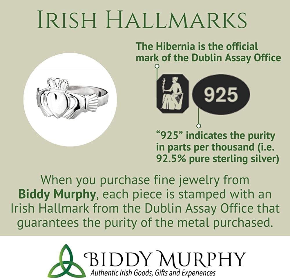 Women'S Claddagh "Maids" Ring Made in Ireland Classic Sterling Silver Traditional Claddagh Design Made in Co. Dublin