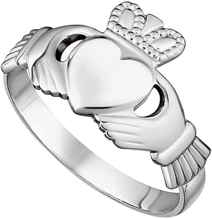 Women'S Claddagh "Maids" Ring Made in Ireland Classic Sterling Silver Traditional Claddagh Design Made in Co. Dublin 5
