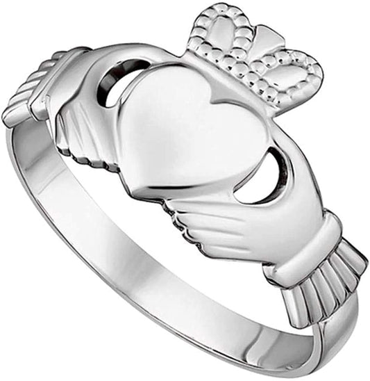 Women'S Claddagh "Maids" Ring Made in Ireland Classic Sterling Silver Traditional Claddagh Design Made in Co. Dublin 5