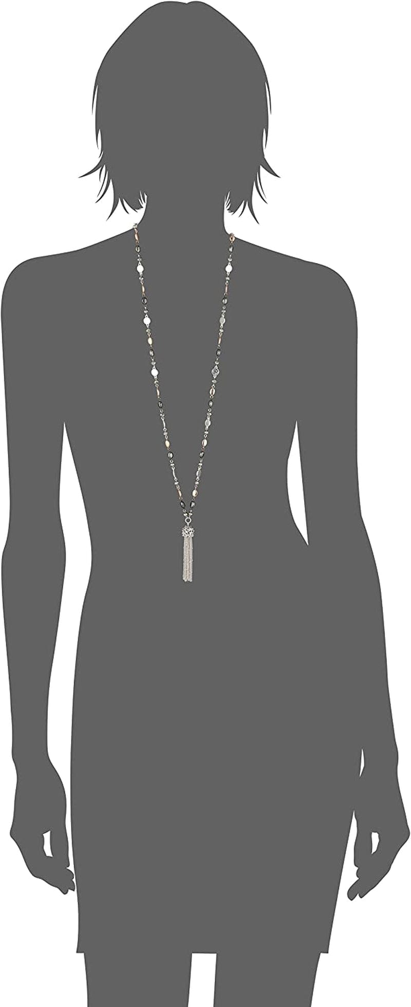 Women'S Classics Beaded Tassel Pendant Necklace, 36" L