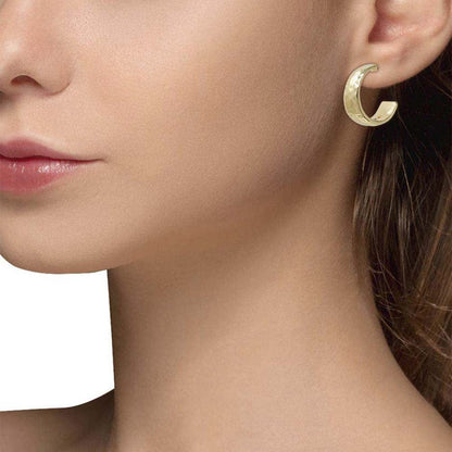 Women'S Classics Women'S Polished Gold Tone Hoop Earrings