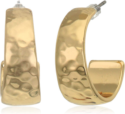 Women'S Classics Women'S Polished Gold Tone Hoop Earrings