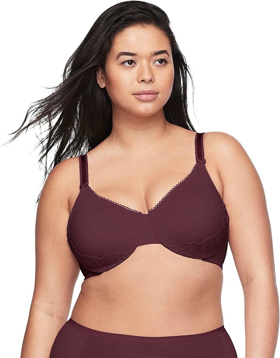 Women'S Cloud 9 Underwire Contour Bra with Lace Winetasting / 36DD