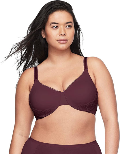 Women'S Cloud 9 Underwire Contour Bra with Lace Winetasting / 36DD