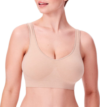 Women'S Comfort Revolution Full-Coverage Wireless Bra, Foam Wirefree T-Shirt Bra, DF3488 Nude Heather / 3X-Large