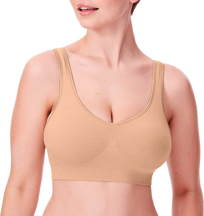 Women'S Comfort Revolution Full-Coverage Wireless Bra, Foam Wirefree T-Shirt Bra, DF3488 Nude / 3X-Large