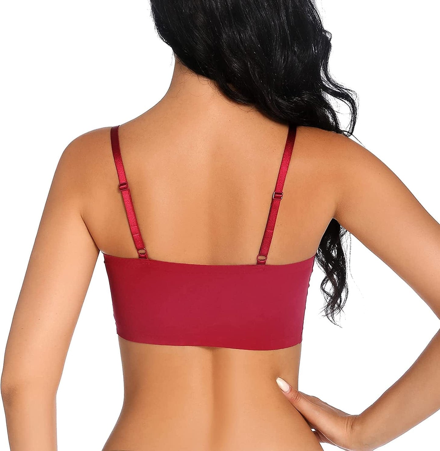 Women'S Comfortable No Steel Ring No Trace Wireless Triangle Bra V-Neck Soft and Light Bra