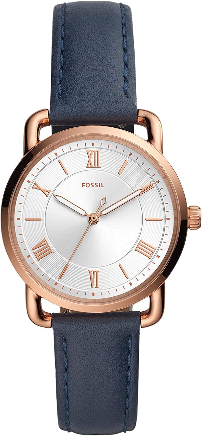 Women'S Copeland Stainless Steel and Leather Casual Quartz Watch [Rose Gold, Blue]