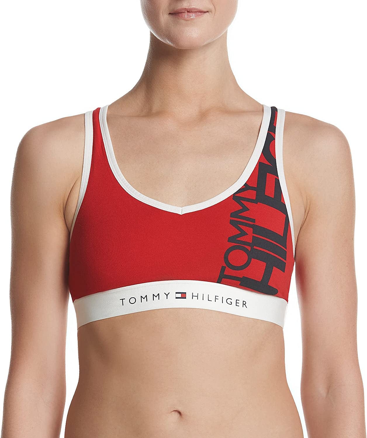 Women'S Cotton Lounge Bralette Bra Tango Red Placement Print / X-Large
