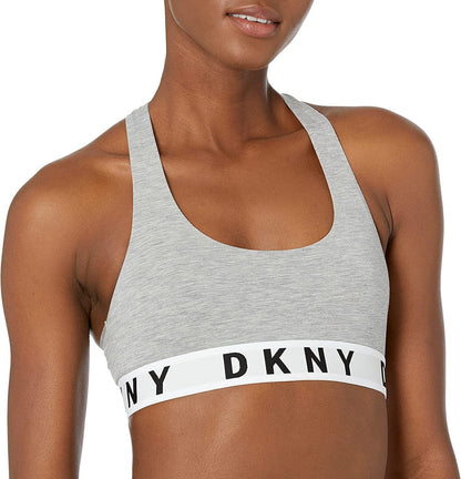 Women'S Cozy Boyfriend Racerback Bralette Heather Gray/White/Black / Large