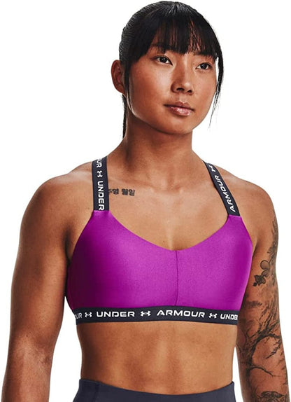Women'S Crossback Low Bra (577) Strobe / Tempered Steel / White / Large