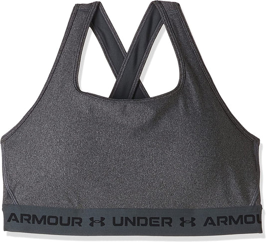 Women'S Crossback Mid-Impact Heather Sports Bra Charcoal Light Heather (019)/Black / 3X