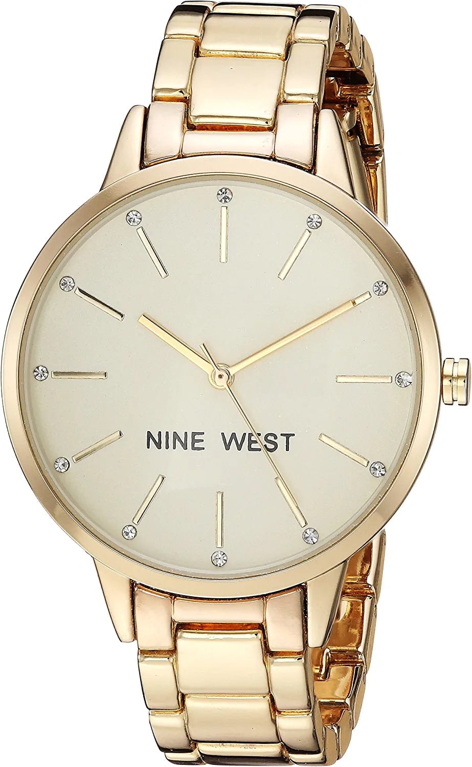 Women'S Crystal Accented Bracelet Watch Gold