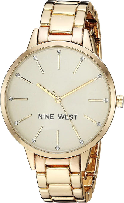 Women'S Crystal Accented Bracelet Watch Gold