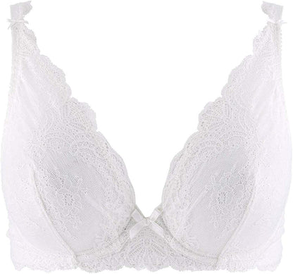 Women'S Danse Des Sens Plunging Triangle Bra White (Opale) / 36D