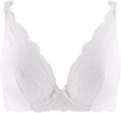 Women'S Danse Des Sens Plunging Triangle Bra White (Opale) / 34DD