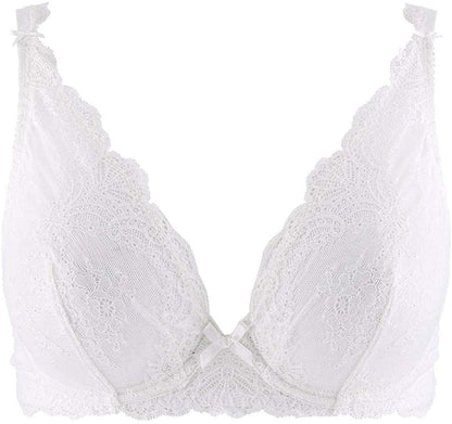 Women'S Danse Des Sens Plunging Triangle Bra White (Opale) / 38D