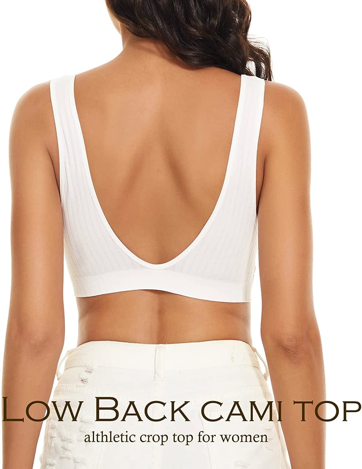 Women'S Deep V Plunge Bra Seamless Low Back Sport Bra Wireless Bralette for Women