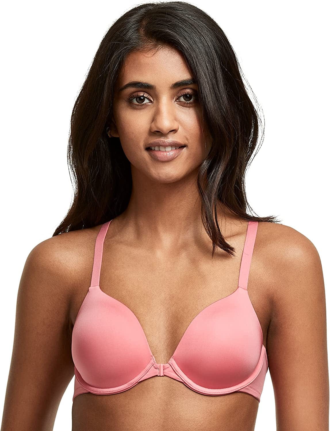 Women'S Demi Underwire Bra, One Fab Fit Demi Bra, Underwire Bra, Lightly Padded Racerback T-Shirt Bra Pink Begonia / 34D