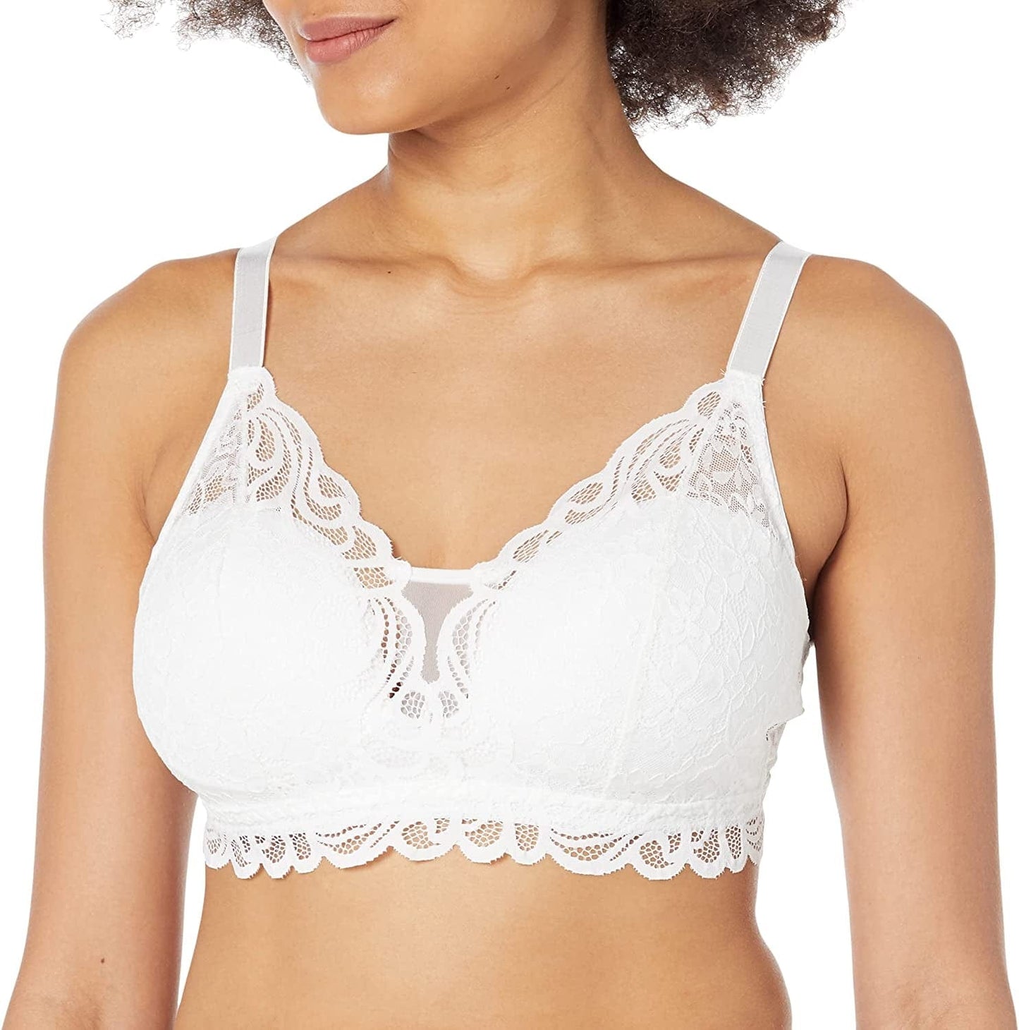 Women'S Desire All over Lace Wirefree Bra Df6591 White / XX-Large